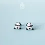 Jewelry - Funny Panda Earrings - Wood & Stainless Steel Animal Jewelry - PINTONIK
