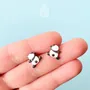 Jewelry - Funny Panda Earrings - Wood & Stainless Steel Animal Jewelry - PINTONIK