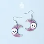 Jewelry - Crescent Moon with Skull Earrings - Spooky Halloween Costume Jewelry - Witchy Gifts - PINTONIK