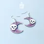 Jewelry - Crescent Moon with Skull Earrings - Spooky Halloween Costume Jewelry - Witchy Gifts - PINTONIK