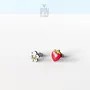 Jewelry - Mismatched Strawberry Earrings - Wood & Stainless Steel Studs - PINTONIK