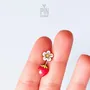 Jewelry - Mismatched Strawberry Earrings - Wood & Stainless Steel Studs - PINTONIK