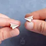 Jewelry - Origami Paper Airplane Funky Earrings - Minimalist Japanese Earrings - Whimsical Travel Gift - PINTONIK