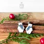 Bijoux - Boucles d'oreilles Ours Polaire - Boucles d'oreilles Animaux de Noël - Bijoux de Noël amusants - PINTONIK