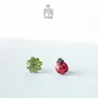 Jewelry - Good Luck Ladybug Earrings - Ladybird Beetle Stud Earrings - Tiny Insect Jewelry - Four Leaf Clover - PINTONIK