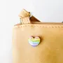 Jewelry - Pastel Rainbow Hearts Pin - Collar Brooch - Valentine's Day Wooden Badge - PINTONIK