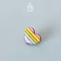 Jewelry - Pastel Rainbow Hearts Pin - Collar Brooch - Valentine's Day Wooden Badge - PINTONIK