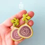 Jewelry - Fig Fruit Earrings - Summer Fruits Chunky Jewelry - PINTONIK