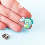 Bijoux - Broche caméléon bleu - Accessoire bouton gecko lézard - Broche cosplay animal - PINTONIK