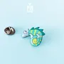 Bijoux - Broche caméléon bleu - Accessoire bouton gecko lézard - Broche cosplay animal - PINTONIK