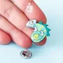 Bijoux - Broche caméléon bleu - Accessoire bouton gecko lézard - Broche cosplay animal - PINTONIK