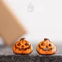 Bijoux - Boucles d'oreilles Jack O'Lantern - Bijoux d'Halloween originaux en bois - PINTONIK