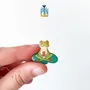Jewelry - Zen Yoga Frog Pin - Wood Red-Eyed Tree Frog Accessories - PINTONIK
