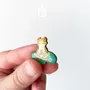 Jewelry - Zen Yoga Frog Pin - Wood Red-Eyed Tree Frog Accessories - PINTONIK