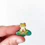 Jewelry - Zen Yoga Frog Pin - Wood Red-Eyed Tree Frog Accessories - PINTONIK