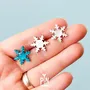 Jewelry - Oversized Snowflake Stud Earrings - Fun Christmas Jewelry - PINTONIK