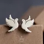 Jewelry - White Dove Stud Earrings - First Communion, Christening Gifts for Goddaughter, Godmother or Adult Baptism - PINTONIK