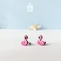 Jewelry - Funny Flamingo Earrings - Pool Floatie Stud Earrings - Summer Beach Jewelry for Pool Party - PINTONIK