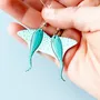 Jewelry - Mint Stingray Earrings - Sea Life Wooden Manta Ray - Sterling Silver - PINTONIK