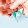 Jewelry - Mint Stingray Earrings - Sea Life Wooden Manta Ray - Sterling Silver - PINTONIK