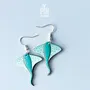 Jewelry - Mint Stingray Earrings - Sea Life Wooden Manta Ray - Sterling Silver - PINTONIK