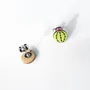 Jewelry - Cactus Stud Earrings - Boho Cacti Jewelry - Green Succulent Studs - PINTONIK