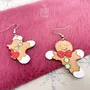 Bijoux - Boucles d'oreilles Bonhomme en pain d'épice - Bijoux de Noël amusants - PINTONIK