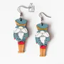 Bijoux - Boucles d'oreilles Casse-Noisette de Noël - Boucles d'oreilles fantaisie - Bijoux amusants à glisser dans une chaussette de Noël - PINTONIK