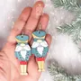 Bijoux - Boucles d'oreilles Casse-Noisette de Noël - Boucles d'oreilles fantaisie - Bijoux amusants à glisser dans une chaussette de Noël - PINTONIK