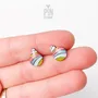 Jewelry - Retro Christmas Ornament Earrings with Rainbow - Christmas Stocking Stuffer - PINTONIK