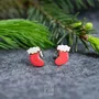 Bijoux - Chaussettes de Père Noël, boucles d'oreilles originales, cadeau de Noël insolite - PINTONIK