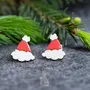 Bijoux - Boucles d'oreilles fantaisie en forme de chapeau de Noël - Idées cadeaux originales pour les bas de Noël ou le Père Noël secret - PINTONIK