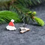 Bijoux - Boucles d'oreilles fantaisie en forme de chapeau de Noël - Idées cadeaux originales pour les bas de Noël ou le Père Noël secret - PINTONIK