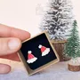 Bijoux - Boucles d'oreilles fantaisie en forme de chapeau de Noël - Idées cadeaux originales pour les bas de Noël ou le Père Noël secret - PINTONIK