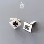 Jewelry - Ace of Spades Cufflinks - Hand-Painted Wooden Poker Cufflinks - PINTONIK