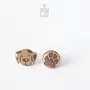 Jewelry - Mismatched Dog Paw Earrings - Wooden Studs, Stainless Steel Base - PINTONIK