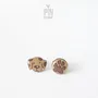 Jewelry - Mismatched Dog Paw Earrings - Wooden Studs, Stainless Steel Base - PINTONIK
