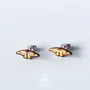 Jewelry - Monarch Butterfly Stud Earrings - Whimsical Wood & Stainless Steel - PINTONIK