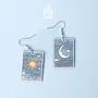 Jewelry - Sun and Moon Tarot Card Earrings - Whimsigoth Sterling Silver Jewelry - PINTONIK