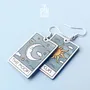 Jewelry - Sun and Moon Tarot Card Earrings - Whimsigoth Sterling Silver Jewelry - PINTONIK