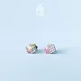 Jewelry - Rubik's Cube Retro Earrings - Funky Mismatched 90s Jewelry - Nerdy 80s Stud Earrings - PINTONIK