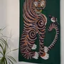 Throw blankets - Tiger and Magpie(Green) - BON`EE(LIVING ART BRAND)