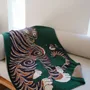 Throw blankets - Tiger and Magpie(Green) - BON`EE(LIVING ART BRAND)