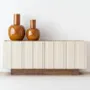 Sideboards - FURNITURE COLLECTION. OBI. BEIGE LACQUER FINISH AND WALNUT - VP INTERIORISMO