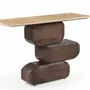 Autres tables  - Console en marbre travertin MINDI 120 x 42 x 79 cm - ETHAN CHLOE