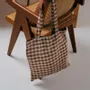 Sacs et cabas - Grand Sac en Lin Chocolate Gingham - LINEN TALES