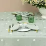 Table linen - Embroidered Linen Table Runner | PRATOLINE Sage Green - GIARDINO SEGRETO