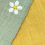Table linen - Embroidered Linen Table Runner | PRATOLINE Sage Green - GIARDINO SEGRETO