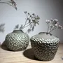 Vases - Lot de 3 soliflores en grès blanc émaillé - LES POTERIES DE SWANE