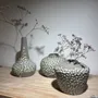 Vases - Lot de 3 soliflores en grès blanc émaillé - LES POTERIES DE SWANE